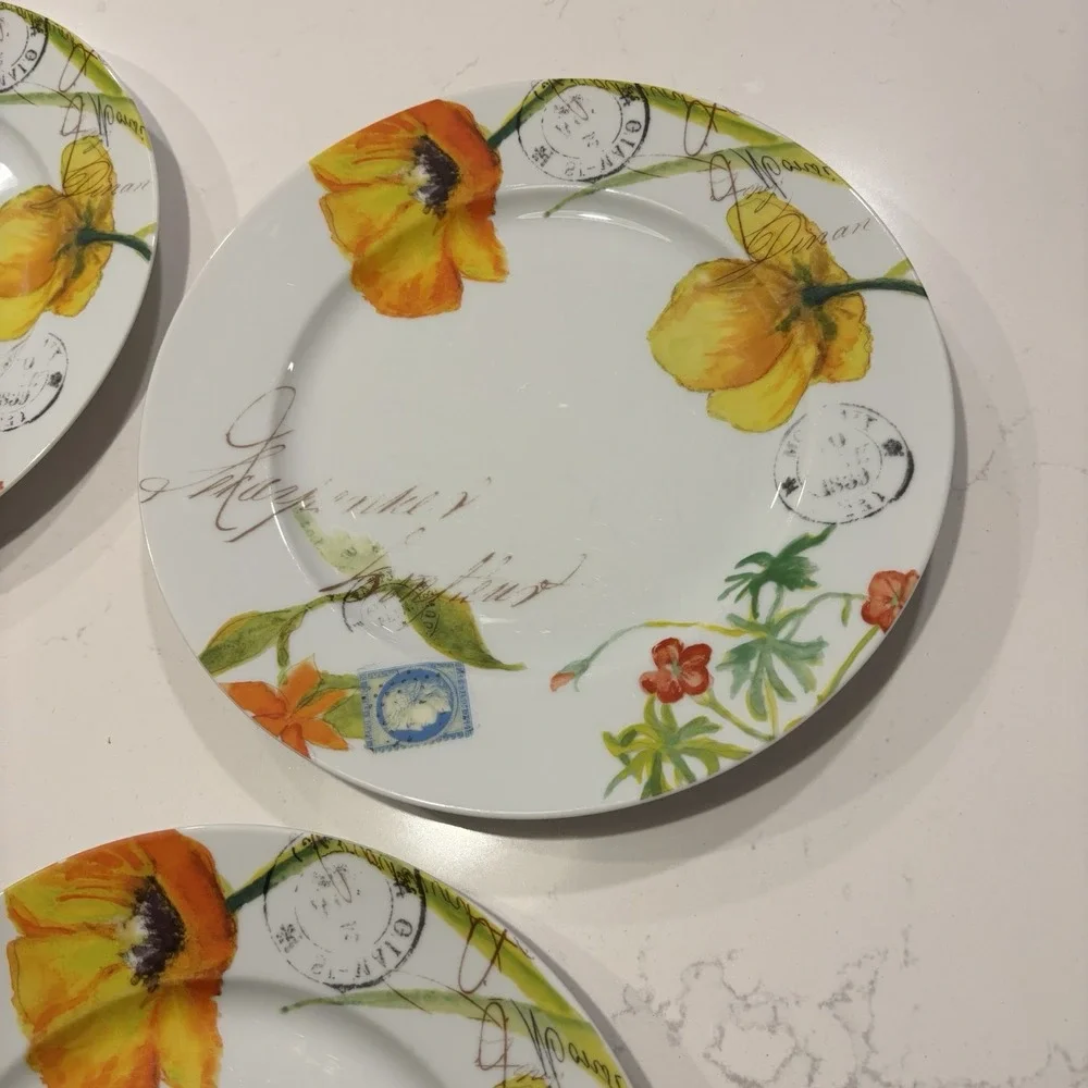Williams Sonoma Bernardaud Jardin des Fleurs Dinner Plate Set Of 4